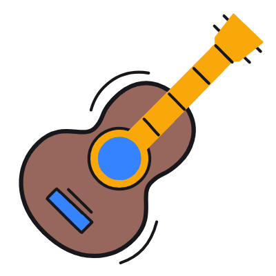 Guitar, Animated Icon, Color