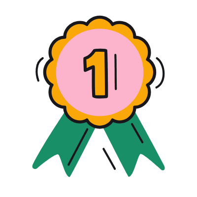 Badge Ribbon One, Animated Icon, Color