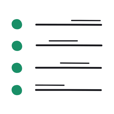 Bullet List, Animated Icon, Color