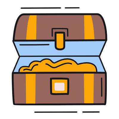 Treasure Chest Open, Animated Icon, Color