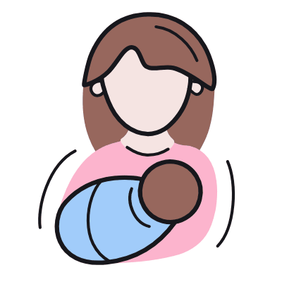 Woman Breastfeeding, Animated Icon, Color