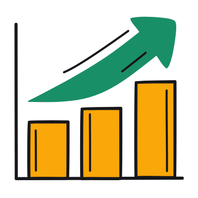 Bar Chart Arrow Up, Animated Icon, Color