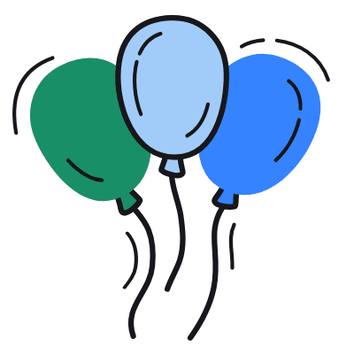 Party Balloons, Animated Icon, Color