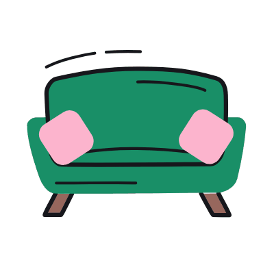 Sofa, Animated Icon, Color