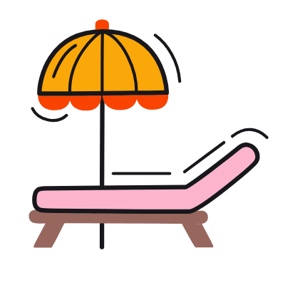 Sun Lounger, Animated Icon, Color