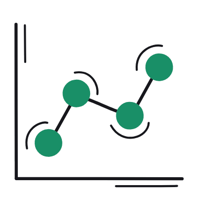 Line Chart Grow, Animated Icon, Color