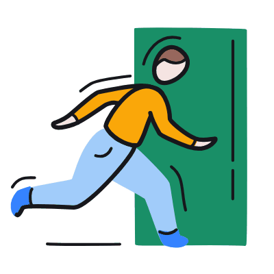 Exit Sign, Animated Icon, Color