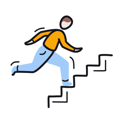 Stair Climbing, Animated Icon, Color