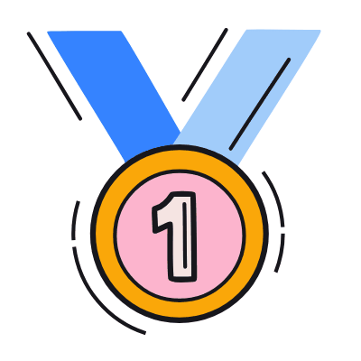 Medal First Place, Animated Icon, Color