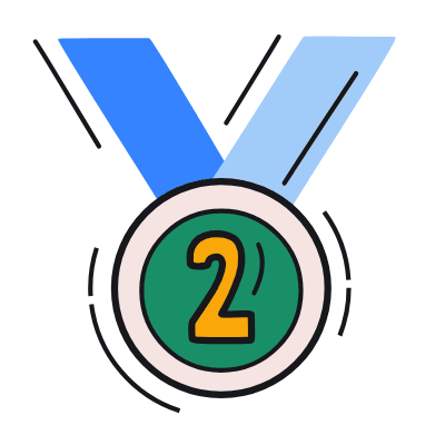 Medal Second Place, Animated Icon, Color