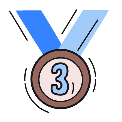 Medal Third Place, Animated Icon, Color