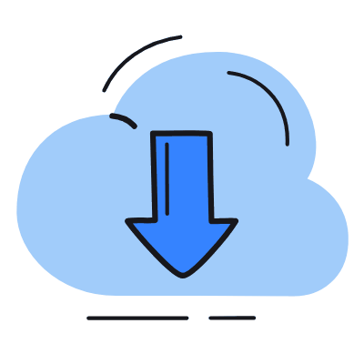 Cloud Download, Animated Icon, Color