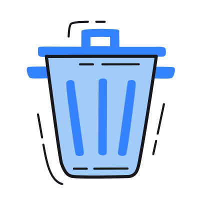 Trash Bin, Animated Icon, Color
