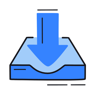 Inbox Download, Animated Icon, Color