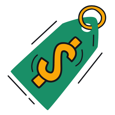 Dollar Price Tag, Animated Icon, Color