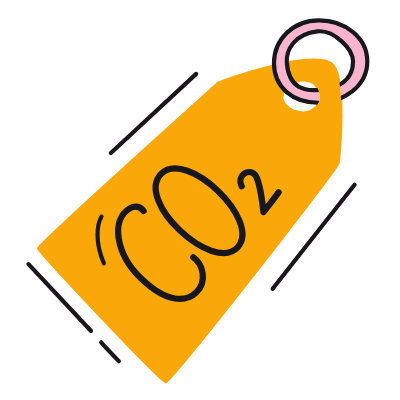 Price Tag CO2, Animated Icon, Color