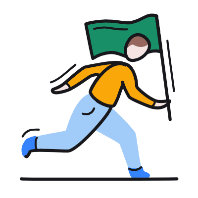 Person Flag, Animated Icon, Color