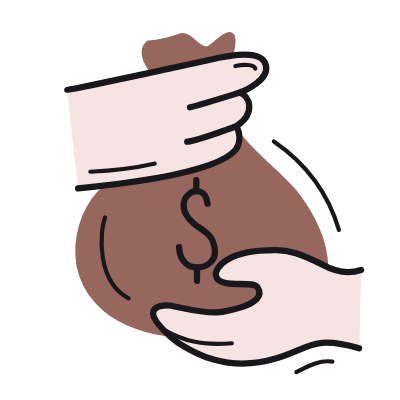 Hands Giving Money, Animated Icon, Color
