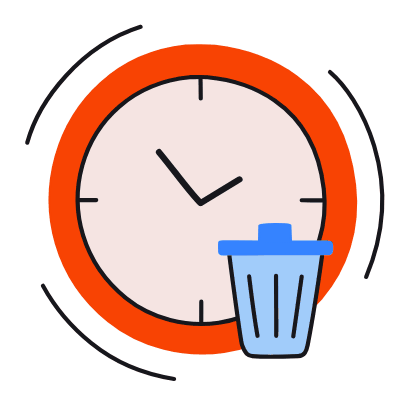 Clock Trash, Animated Icon, Color