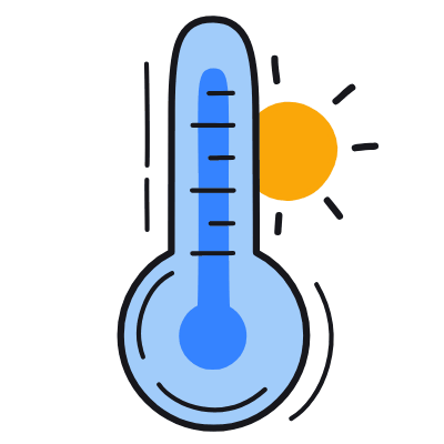Hot Temperature, Animated Icon, Color
