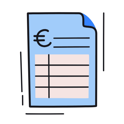 Invoice Euro, Animated Icon, Color