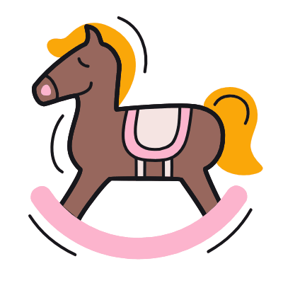 Rocking Horse, Animated Icon, Color