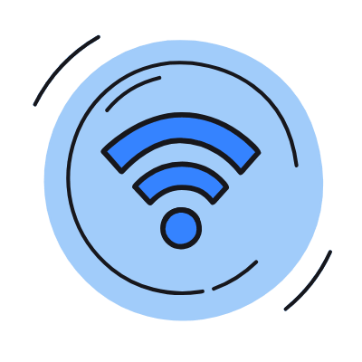 Wifi Circle, Animated Icon, Color