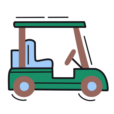 Golf Cart, Animated Icon, Color