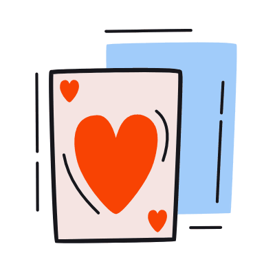 Cards Heart, Animated Icon, Color
