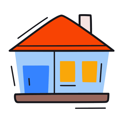 Bungalow, Animated Icon, Color