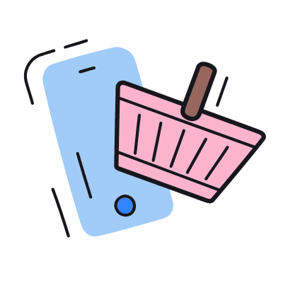 Smartphone Shopping, Animated Icon, Color