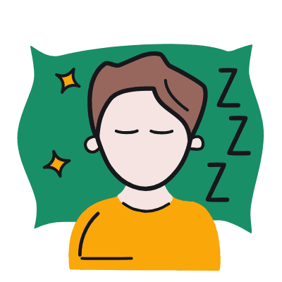 Man Sleeping, Animated Icon, Color