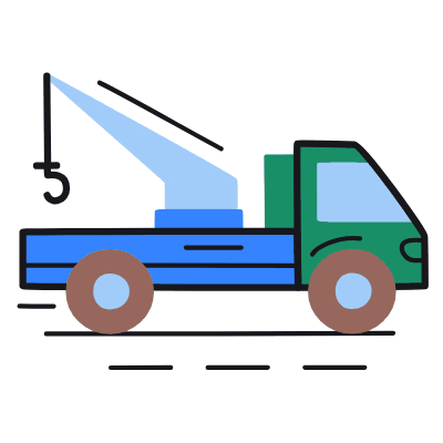 Crane Truck, Animated Icon, Color