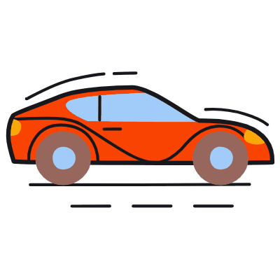 Sport Car, Animated Icon, Color