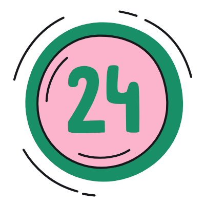 24-Hour, Animated Icon, Color
