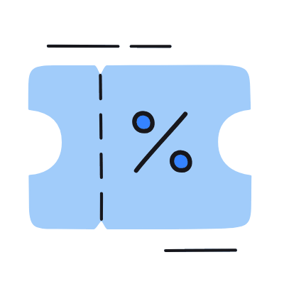 Ticket Percent, Animated Icon, Color