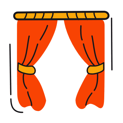 Curtains, Animated Icon, Color