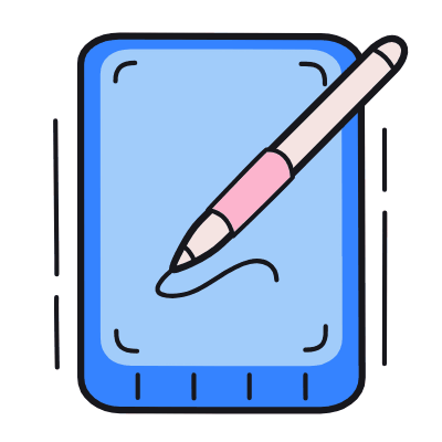 Drawing Tablet, Animated Icon, Color