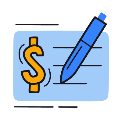 Bank Check, Animated Icon, Color