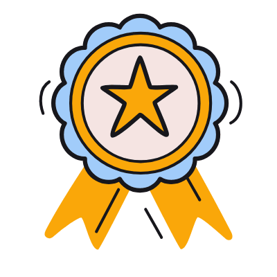 Badge Ribbon Star, Animated Icon, Color