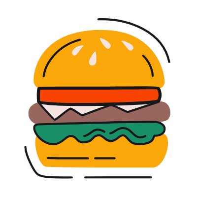 Burger, Animated Icon, Color