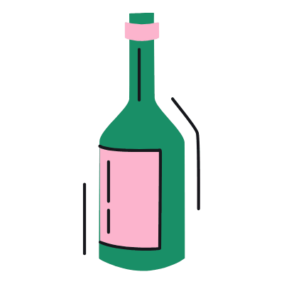 Wine Bottle, Animated Icon, Color