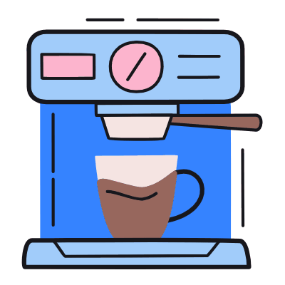 Coffee Machine, Animated Icon, Color