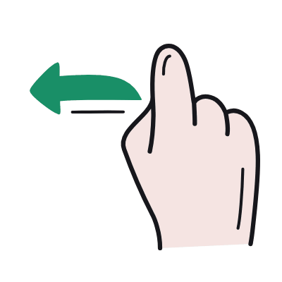 Swipe Left, Animated Icon, Color