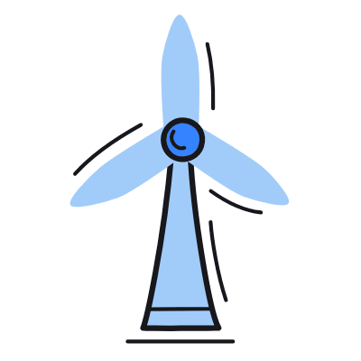 Wind Turbine, Animated Icon, Color