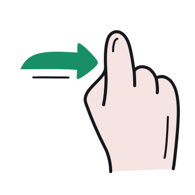 Swipe Right, Animated Icon, Color