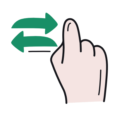 Swipe Left Right, Animated Icon, Color