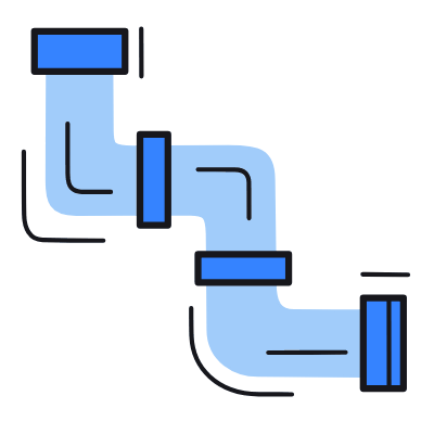 Water Pipe, Animated Icon, Color
