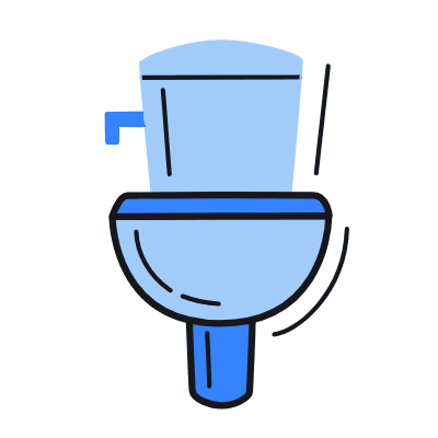 Toilet Bowl, Animated Icon, Color