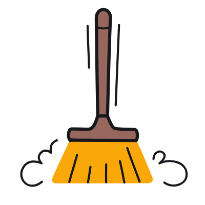 Broom, Animated Icon, Color